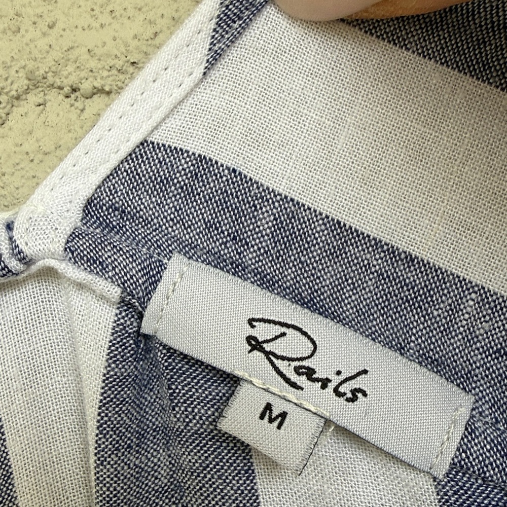 Rails Wren Seattle Stripe Linen/Rayon Dress Size Medium - Picture 3 of 13